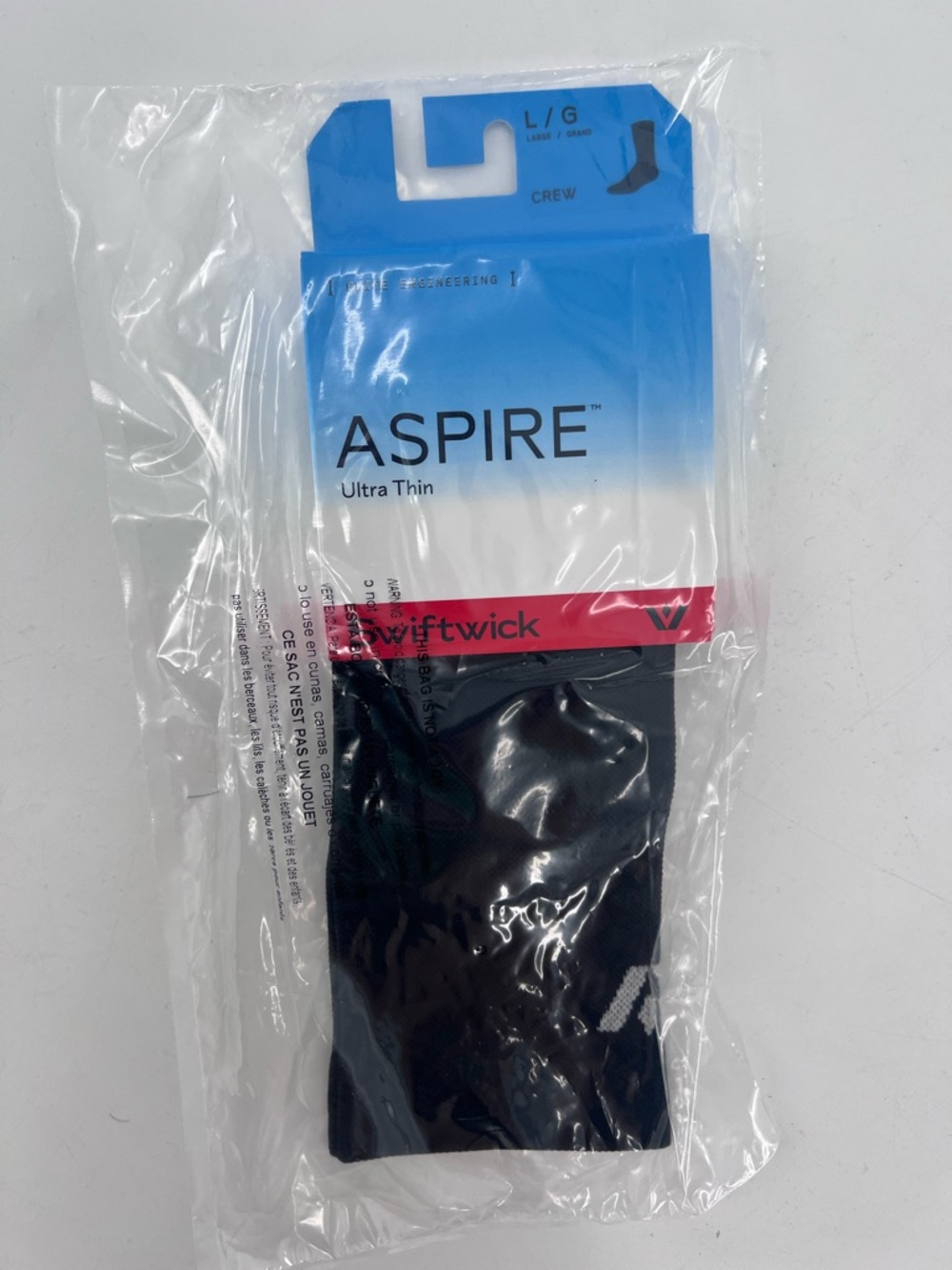 Swiftwick Aspire Ultra Thin Crew socks in size Large.